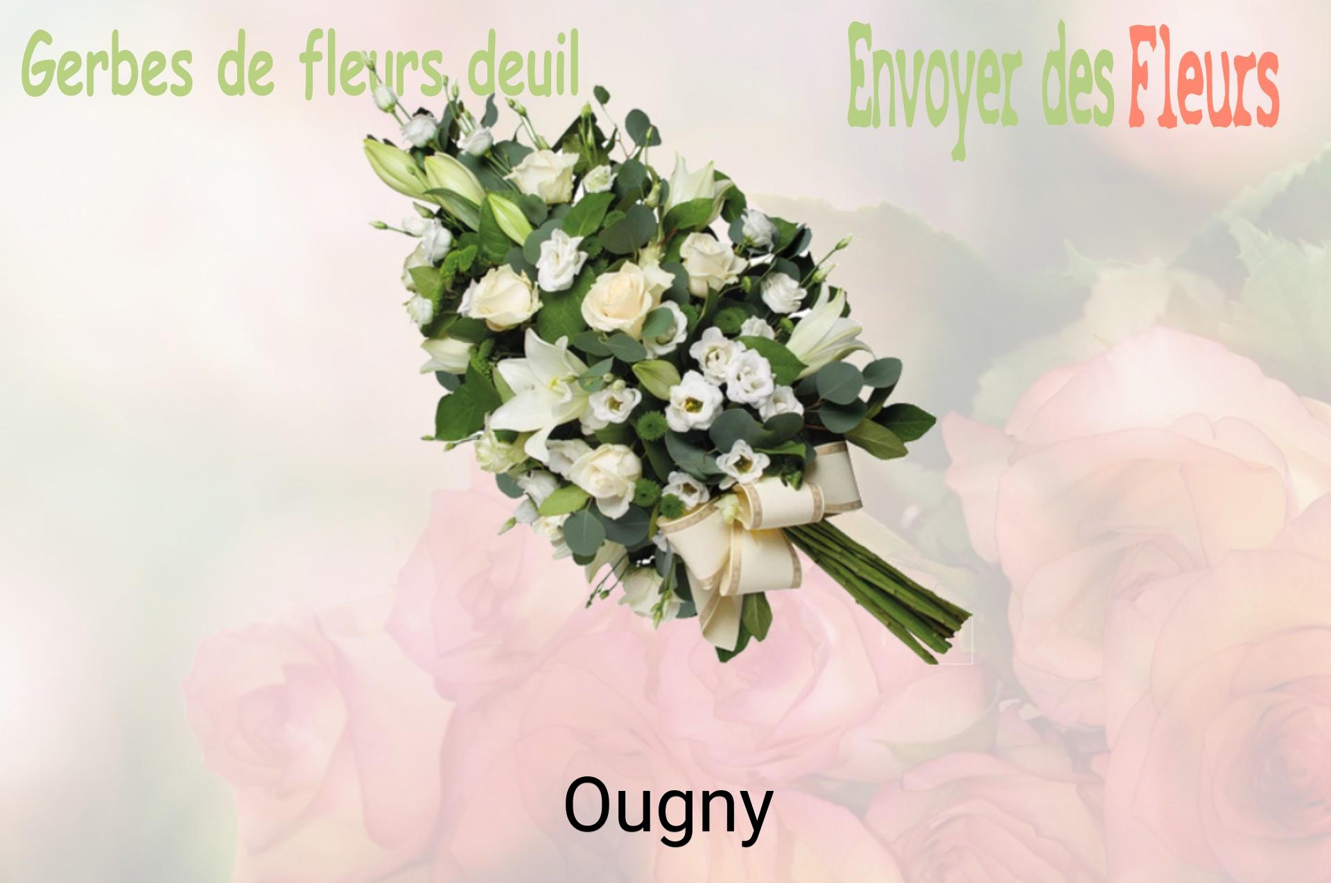 Gerbe de fleurs de deuil livrée à Ougny